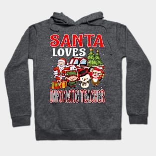 Santa Loves Infomatic Teacher Hoodie